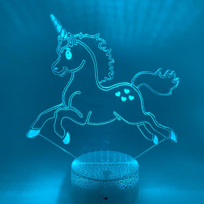 Gepersonaliseerde Eenhoorn 2 nachtlamp – 3D LED lamp met naamgravure optie
