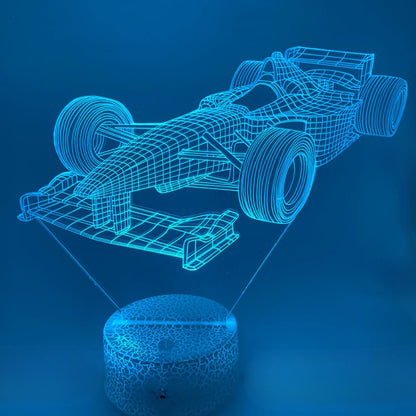 RGB Formule 1 LED lamp – meerdere kleuren instelbaar, perfect als origineel cadeau of persoonlijk accent.