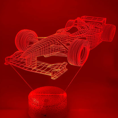 Formule 1 LED lamp met naam – gepersonaliseerd 3D lampje, ideaal voor verjaardagen of speciale gelegenheden.