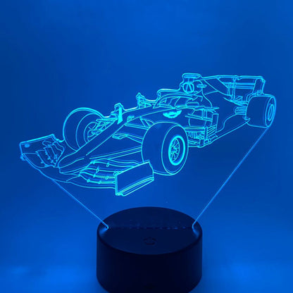Formule 1 racewagen LED lamp RGB – kleurrijke verlichting, leuk cadeau voor kinderen en volwassenen.