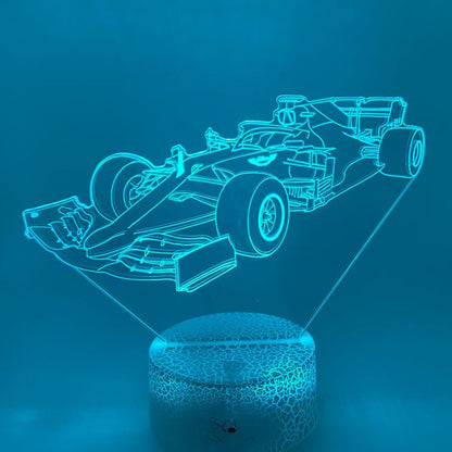 3D Formule 1 lamp als uniek cadeau – gepersonaliseerd, modern design, ideaal voor autosportfans.