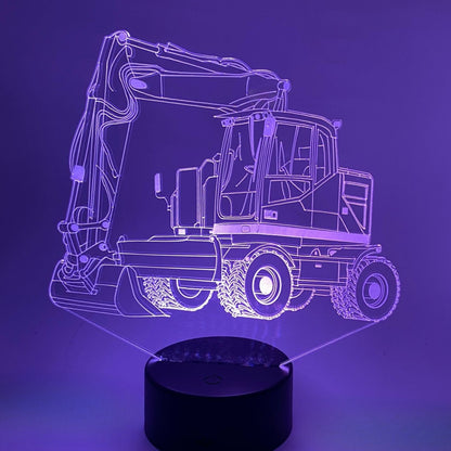 3D graafmachinelamp met lijntekening