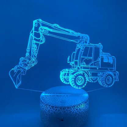 Graafmachine 3D LED lamp als cadeau-idee – verrassing voor bouwfans.