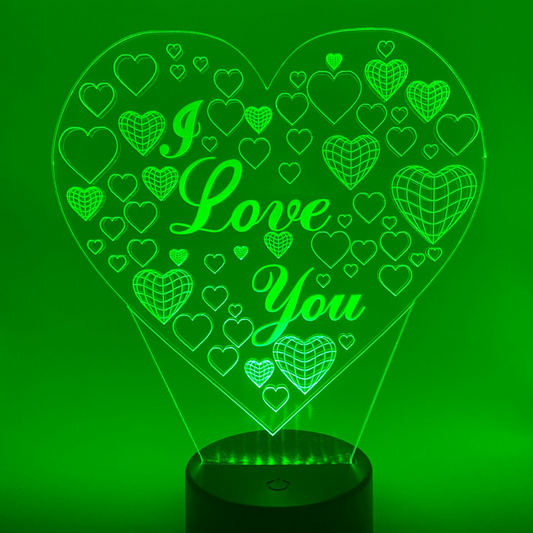 3D LED LAMP - HART LOVE HART
