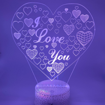 3D LED LAMP - HART LOVE HART