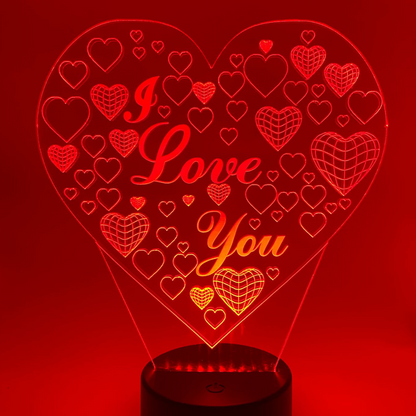 3D LED LAMP - HART LOVE HART