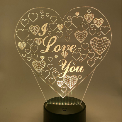 3D LED LAMP - HART LOVE HART