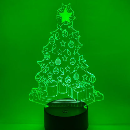 Kerstboom LED lamp met wisselende kleuren – verstelbare RGB verlichting, sfeervolle kerstdecoratie.