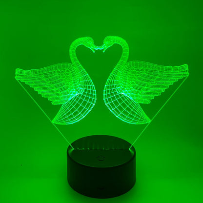 Gepersonaliseerde LED lamp zwanen, naam toevoegen, uniek cadeau.