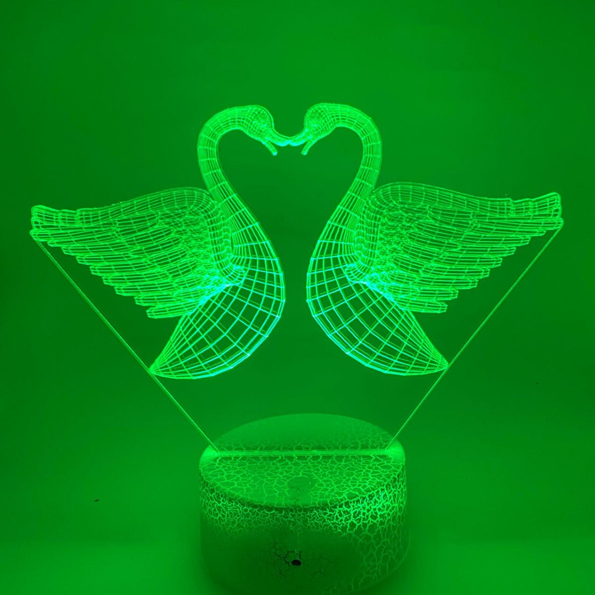 3D LED LAMP - KUSSENDE ZWANEN