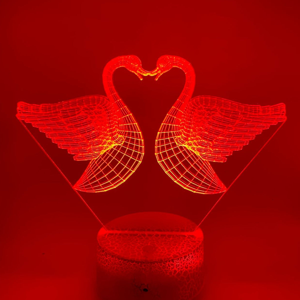 3D LED LAMP - KUSSENDE ZWANEN