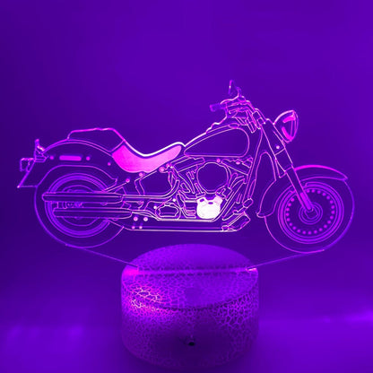 3D Led Lamp Motor 1 - Lijntekening lamp voor de echte motorliefhebber