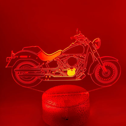3D Led Lamp met lijntekening van een motor