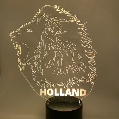 3D LED LAMP - Oranje Leeuw - Holland