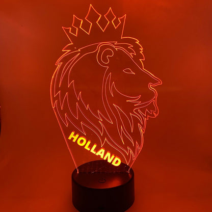 3D LED LAMP - Oranje Leeuw - Holland 2
