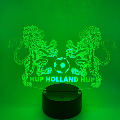 3D LED LAMP - Oranje Leeuw - Hup Holland