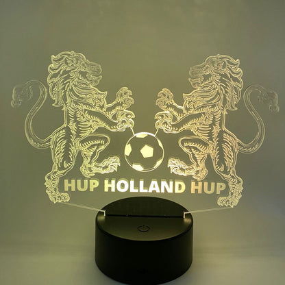 3D LED LAMP - Oranje Leeuw - Hup Holland
