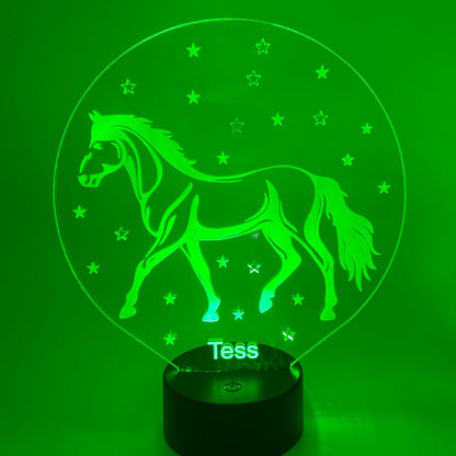 LED lamp paard met sterren wisselende kleuren – RGB-opties voor een magische sfeer.