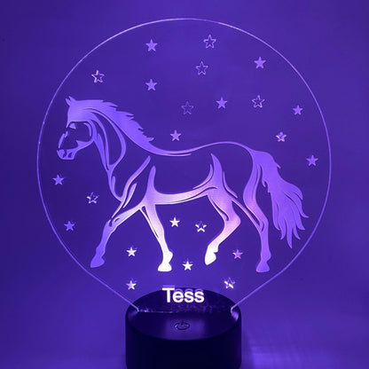 Paard LED lamp RGB opties – aanpasbare kleuren voor een vrolijke en magische sfeer.