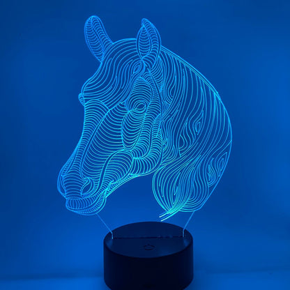 3D LED lamp paardenhoofd cadeau-idee – Sfeervol en creatief, ideaal voor verjaardagen of feestdagen.