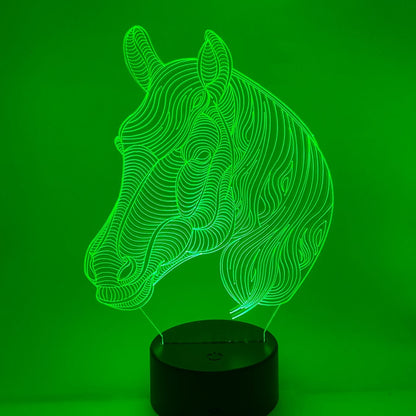Paardenhoofd LED lamp met voetkeuze – Verschillende lampvoeten beschikbaar, perfect voor kinderkamer of woonkamer.
