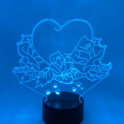 LED hart lamp cadeau voor Valentijn of speciale gelegenheid.