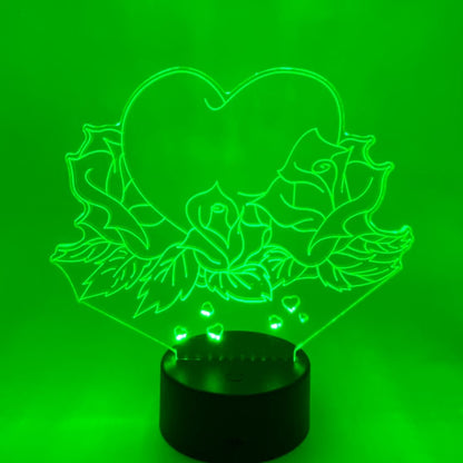 3D LED hart lamp in modern design, perfect als romantisch cadeau.