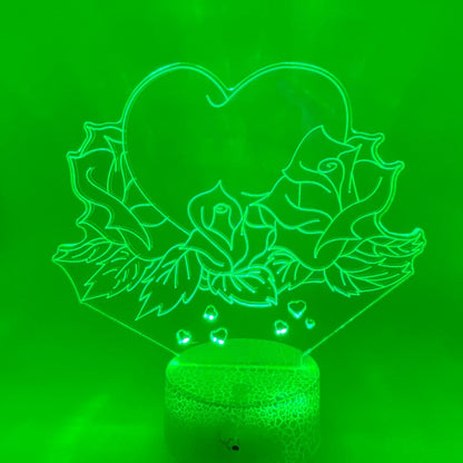 3D lamp hart met ronde voet, perfect voor bureau of plank.