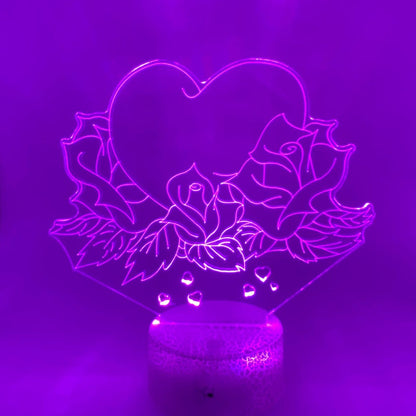 3D hart lamp in lijntekening, eenvoudig en stijlvol decor.