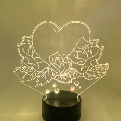 RGB LED hart lamp voor slaapkamer of woonkamer, romantisch cadeau.