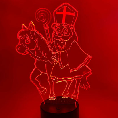 Leuk om te geven of te krijgen – 3D Sint LED lamp als creatief cadeau of verrassingsgeschenk.