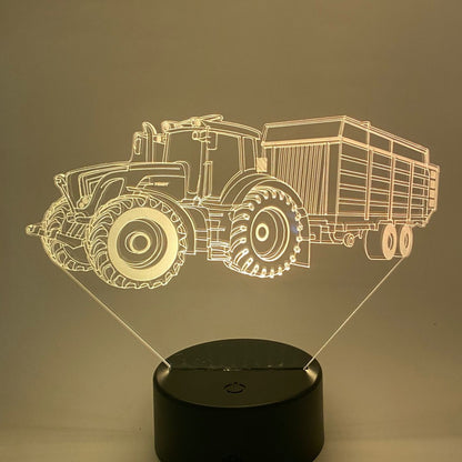 Tractor met aanhanger 3D lamp - Fendt