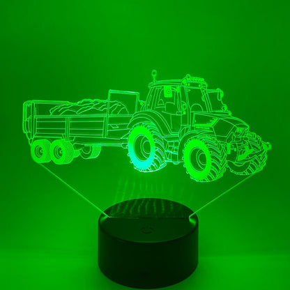 Uniek cadeau: 3D tractor lamp met naam personaliseren, verjaardag of feestdag.