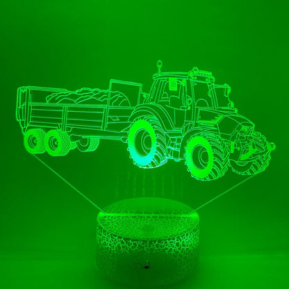 Gepersonaliseerde tractor lamp LED met naamgravure, origineel geschenk.