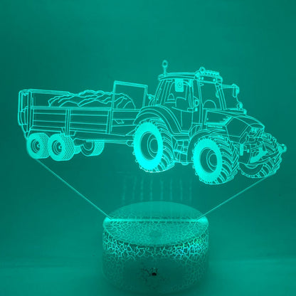 3D tractor lamp RGB, perfect om kleuren en lichtmodi aan te passen.
