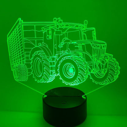 Tractor lamp 3D als cadeau, personaliseerbaar met naam voor unieke verrassing.