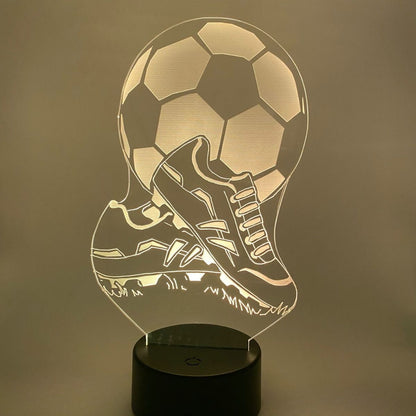 Voetbal cadeau lamp 3D met RGB kleuren
