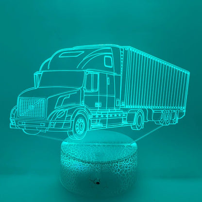 Gepersonaliseerd cadeau – 3D vrachtwagen lamp met naam