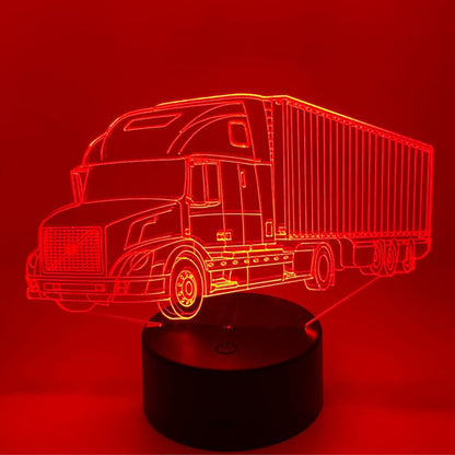 Gepersonaliseerde 3D vrachtwagen lamp met naam – uniek cadeau