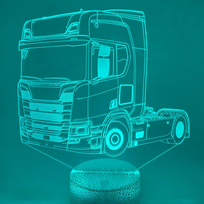 3D lijntekening vrachtwagen lamp – stijlvol
