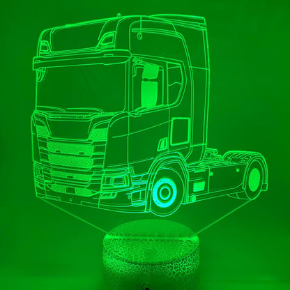 Vrachtwagen 3D lamp – RGB kleuren aanpassen naar voorkeur