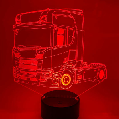 3D LED lamp vrachtwagen RGB – cadeau voor vrachtwagenliefhebbers