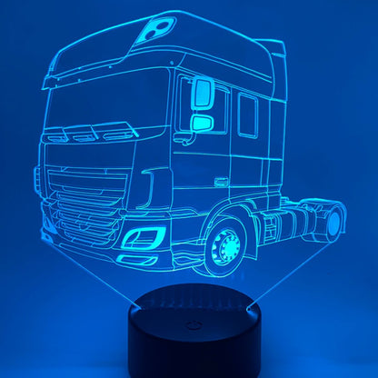 3D lamp vrachtwagen – lijntekening semi