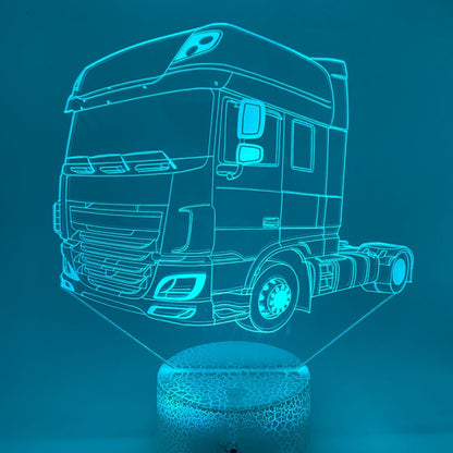 3D LED lamp vrachtwagen – geschikt als verjaardagscadeau