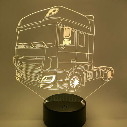 3D LED lamp vrachtwagen lijntekening – DAF semi vrachtwagen