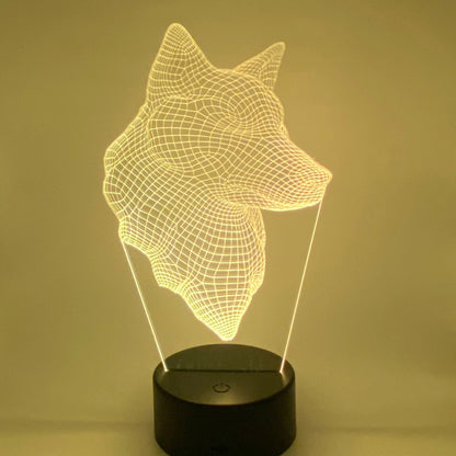 Wolf lamp 3D LED – RGB kleuren verstelbaar