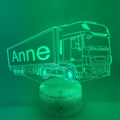 RGB 3D LED vrachtwagenlamp met kleurwissel – perfect als cadeau voor truckfans en kinderen.