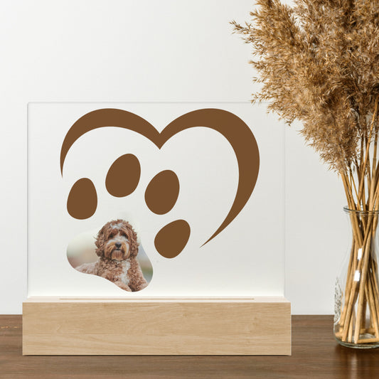 Hondenpoot - Hart - 3D Led Lamp