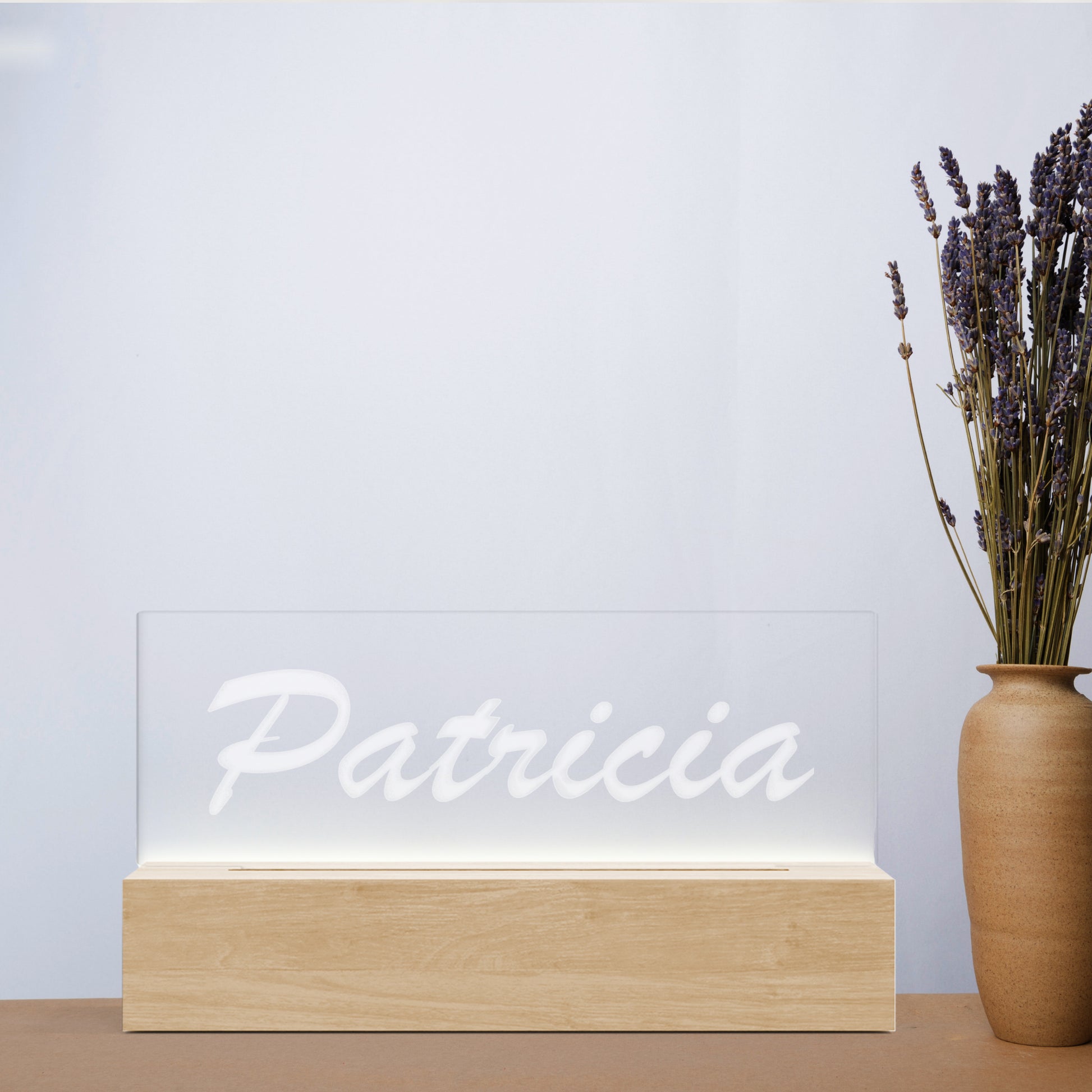 3D Led Lamp - Met Naam - neutraal