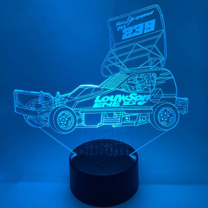 De snelheid van de baan in een 3D LED lamp race auto ontwerp